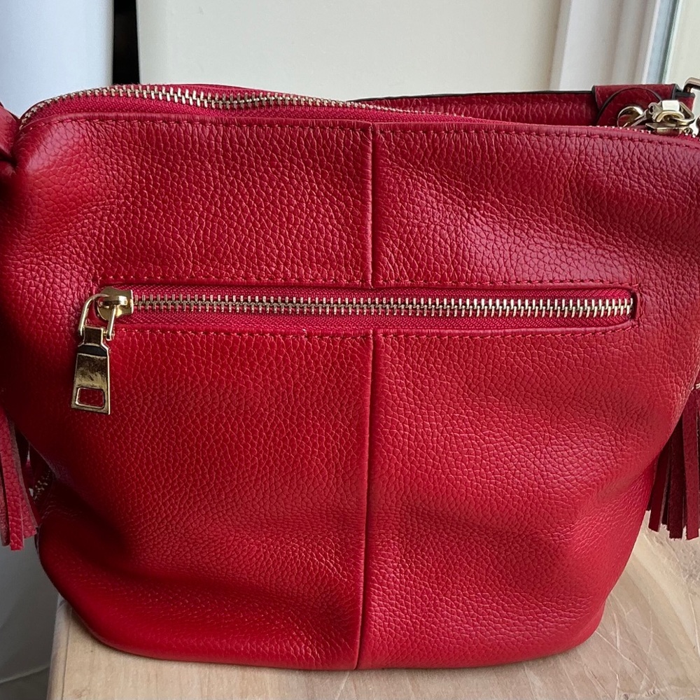 Red Pebbled Leather Crossbody